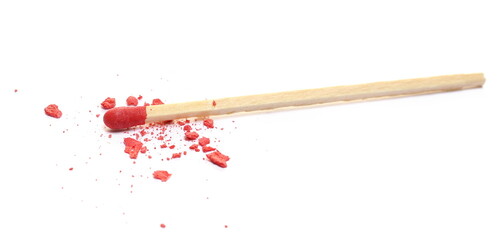 Fire match isolated on white  