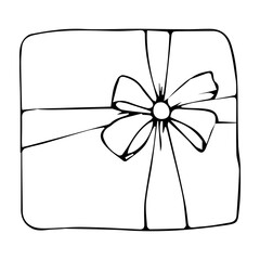 Fototapeta premium hand-drawn doodle illustration for gift card gift box