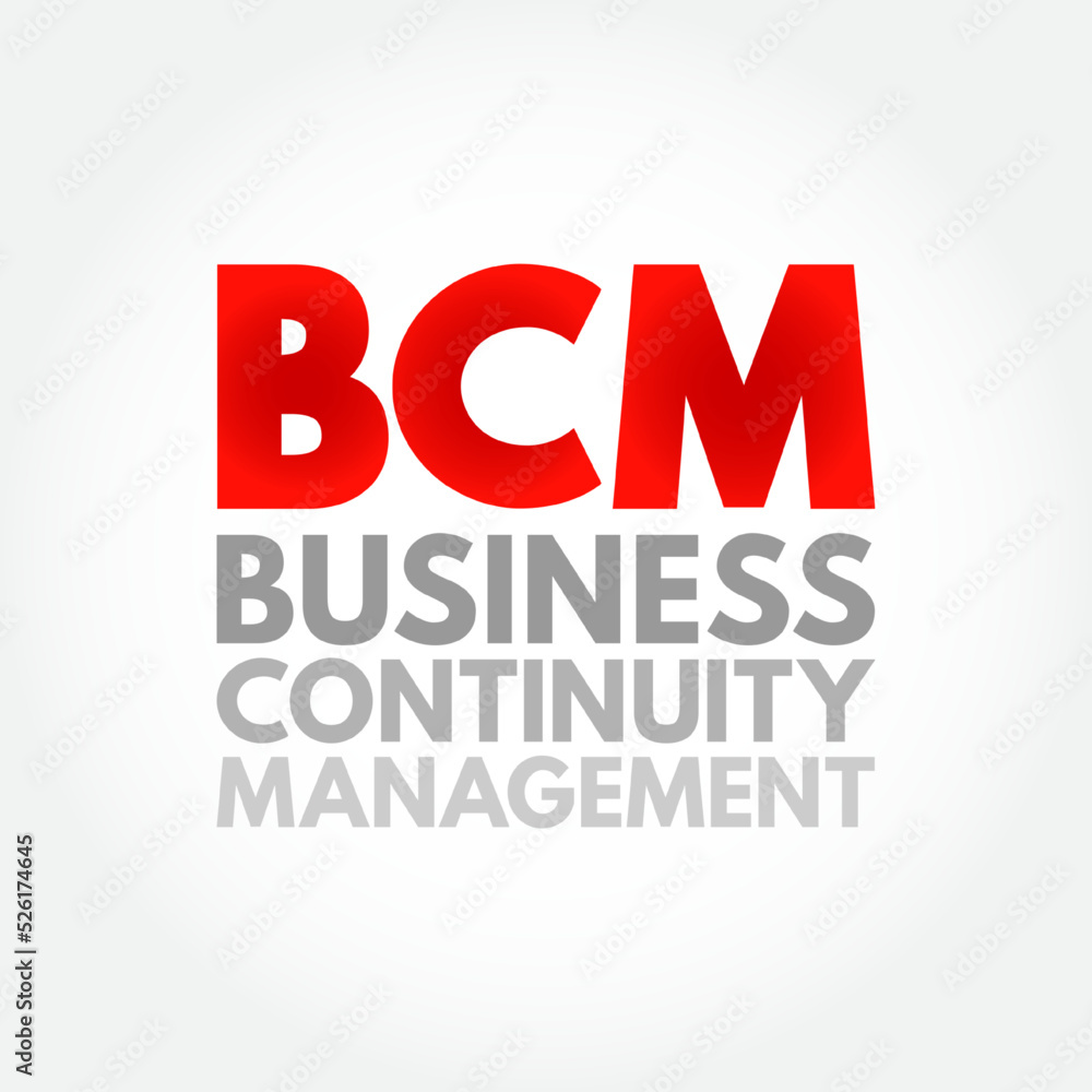 Poster bcm business continuity management - framework for identifying an organization's risk of exposure to