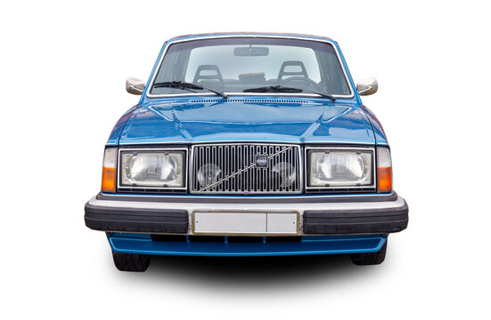 Swedish retro car the Volvo 244 GLT. White background.