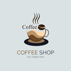 coffee shop cup logo template design for brand or company and other