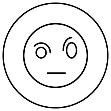 Face With Raised Eyebrow Line Icon