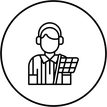 recommend clip art: Flagman Line Icon