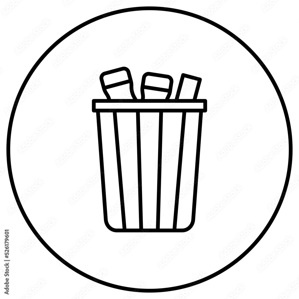 Poster garbage line icon