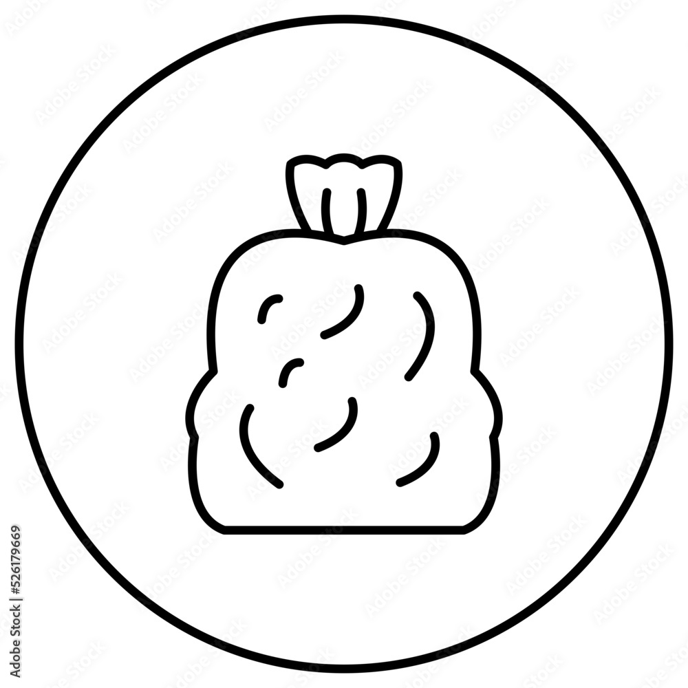 Poster garbage bag line icon
