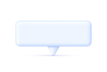 3D Speech Bubble illustration. Social media chat message icon. Empty text bubble.