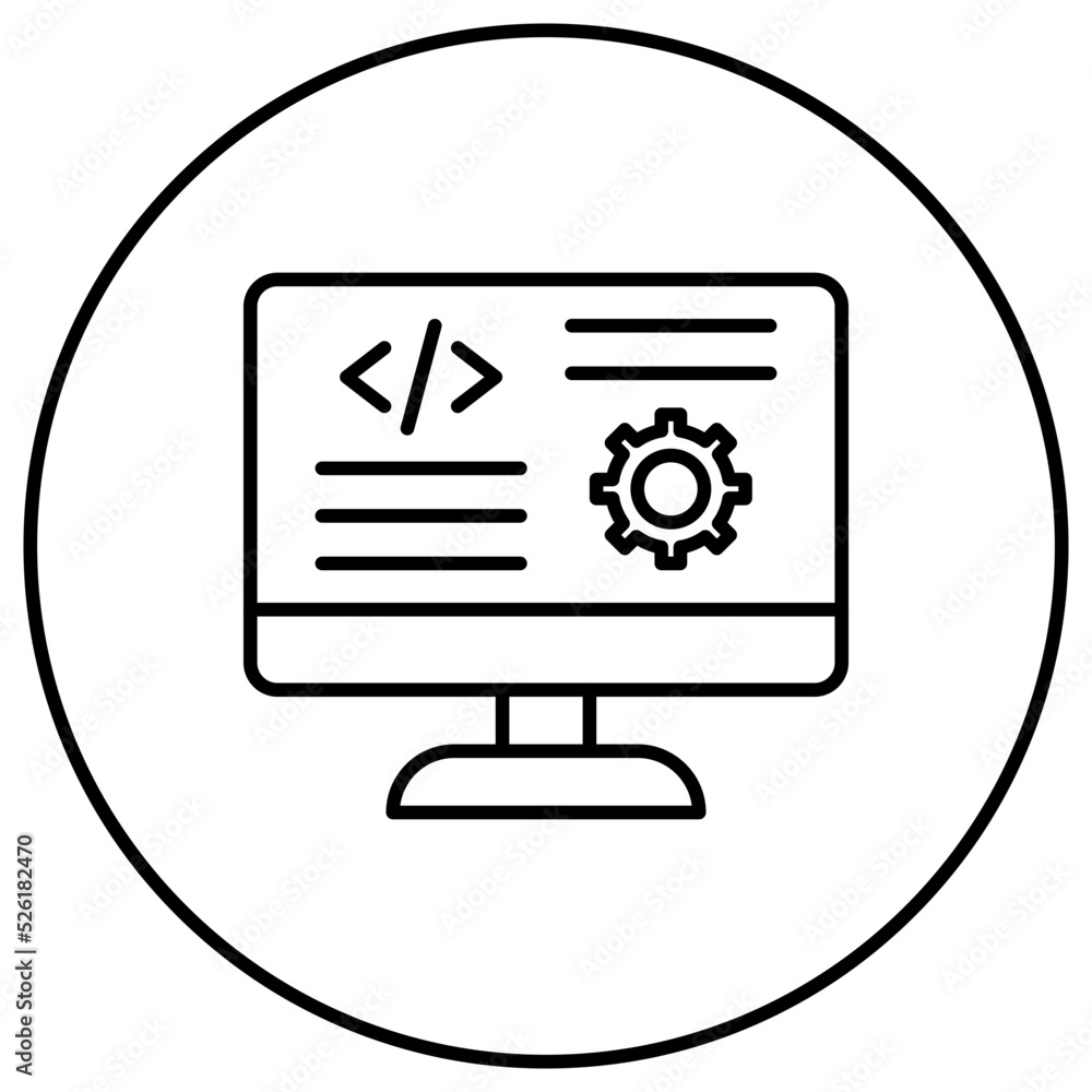 Poster code settings line icon