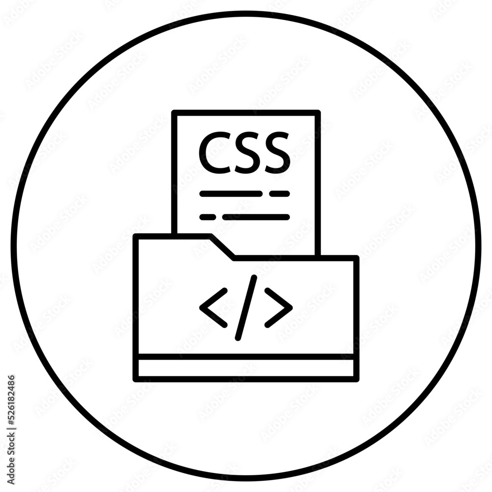 Canvas Prints CSS File Line Icon