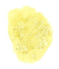Watercolor yellow texture isolated on white background