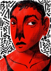 portrait of a person with a painted face