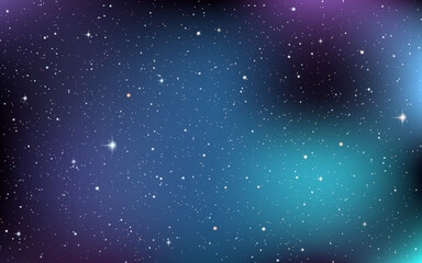 Fototapeta na wymiar Night sky vector background with stars, nebula and star clusters 