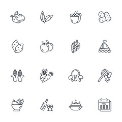 Thanksgiving Day icons set . Thanksgiving Day pack symbol vector elements for infographic web