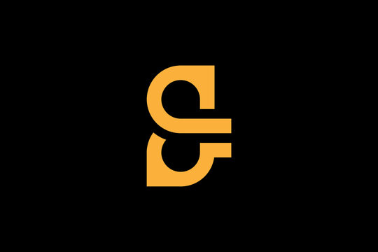 A minimal SF logo. In this icon, the letter FS appears on a luxury background. A logo idea was developed based on the initial of the SF monogram. Various letter symbols and FS logo on black background
