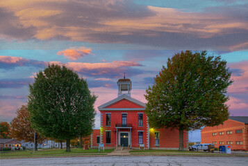 Old Phelps County Courthouse  A brick structure of Greek Revival design constructed in 1860 just before the civil war.   - obrazy, fototapety, plakaty
