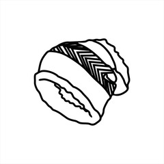 line art of warm winter hats for women