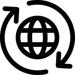 Globe Arrows Vector Icon