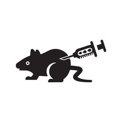 Injecting drugs into rats icon | Black Vector illustration |