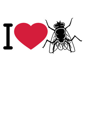 I Love Stubenfliege Herz 