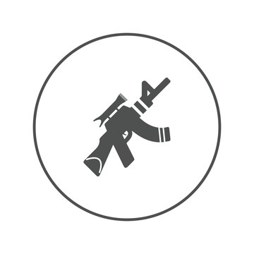 recommend clip art: Automatic military rifle guns icon | Circle version icon |