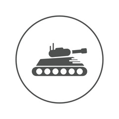 Obraz premium Military combat fighting tank icon | Circle version icon |