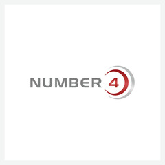 Number 4 vector font alphabet, modern dynamic flat design with brilliant colorful gradient smooth color for your unique elements design business