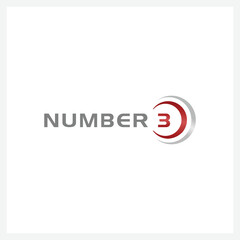 Number 3 vector font alphabet, modern dynamic flat design with brilliant colorful gradient smooth color for your unique elements design business