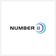 Number 8 vector font alphabet, modern dynamic flat design with brilliant colorful gradient smooth color for your unique elements design