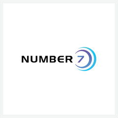 Number 7 vector font alphabet, modern dynamic flat design with brilliant colorful gradient smooth color for your unique elements design
