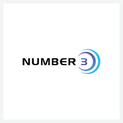 Fototapeta premium Number 3 vector font alphabet, modern dynamic flat design with brilliant colorful gradient smooth color for your unique elements design