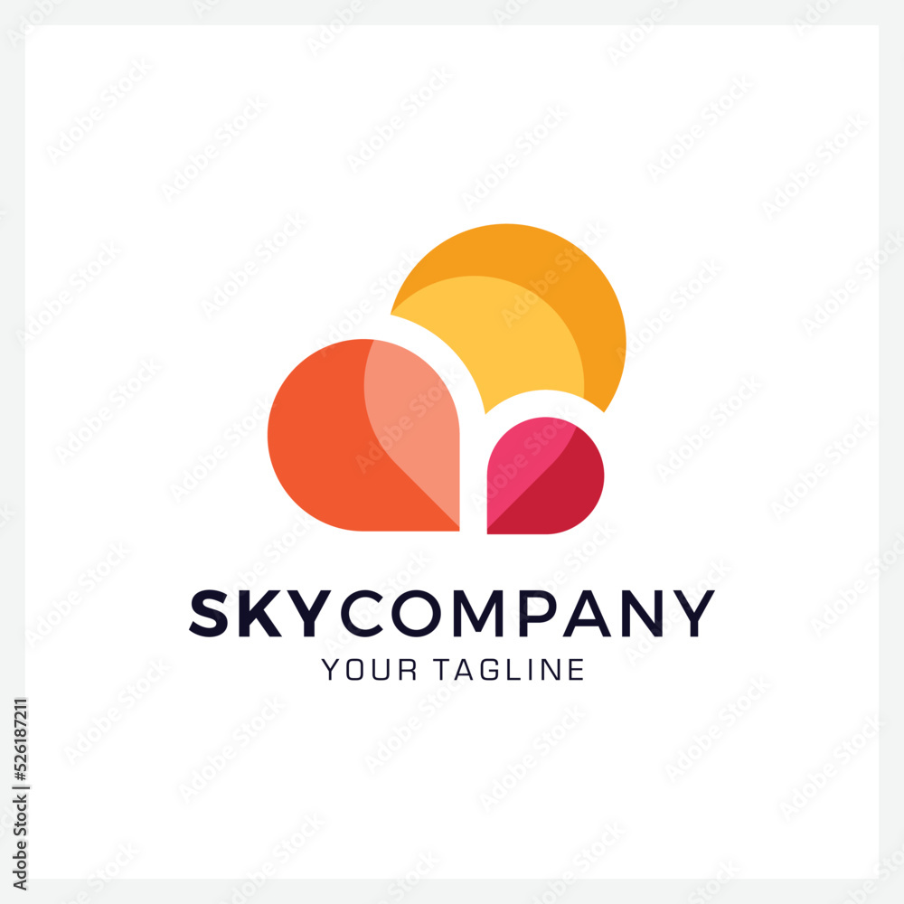 Wall mural vector logo design for business. cloud pin logo template