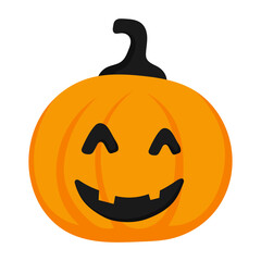 Halloween scary pumpkin spooky creepy vegetable icon.