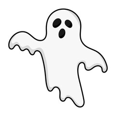 Halloween ghost icon cartoon.