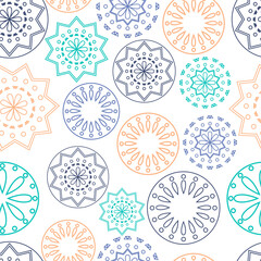 Vector. Perforated bright patterns Papel Picado pattern on a colored background. Hispanic Heritage Month. Polygonal seamless pattern for web banner, poster, cover, splash, social network.