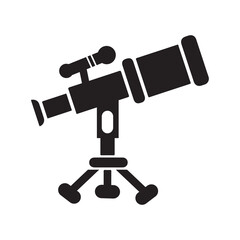 Science astronomy telescope icon | Black Vector illustration |