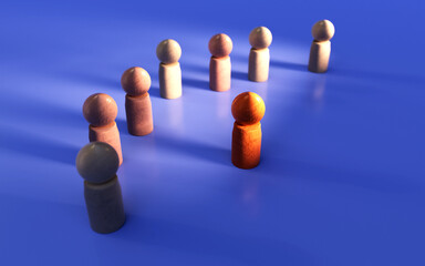 3D People Human Resource blue 