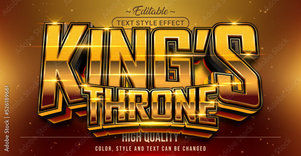 Aufkleber editable text style effect - king's throne text style theme.