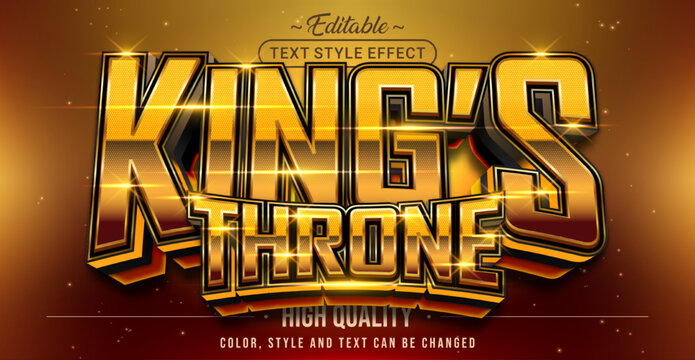 Editable text style effect - King's Throne text style theme.