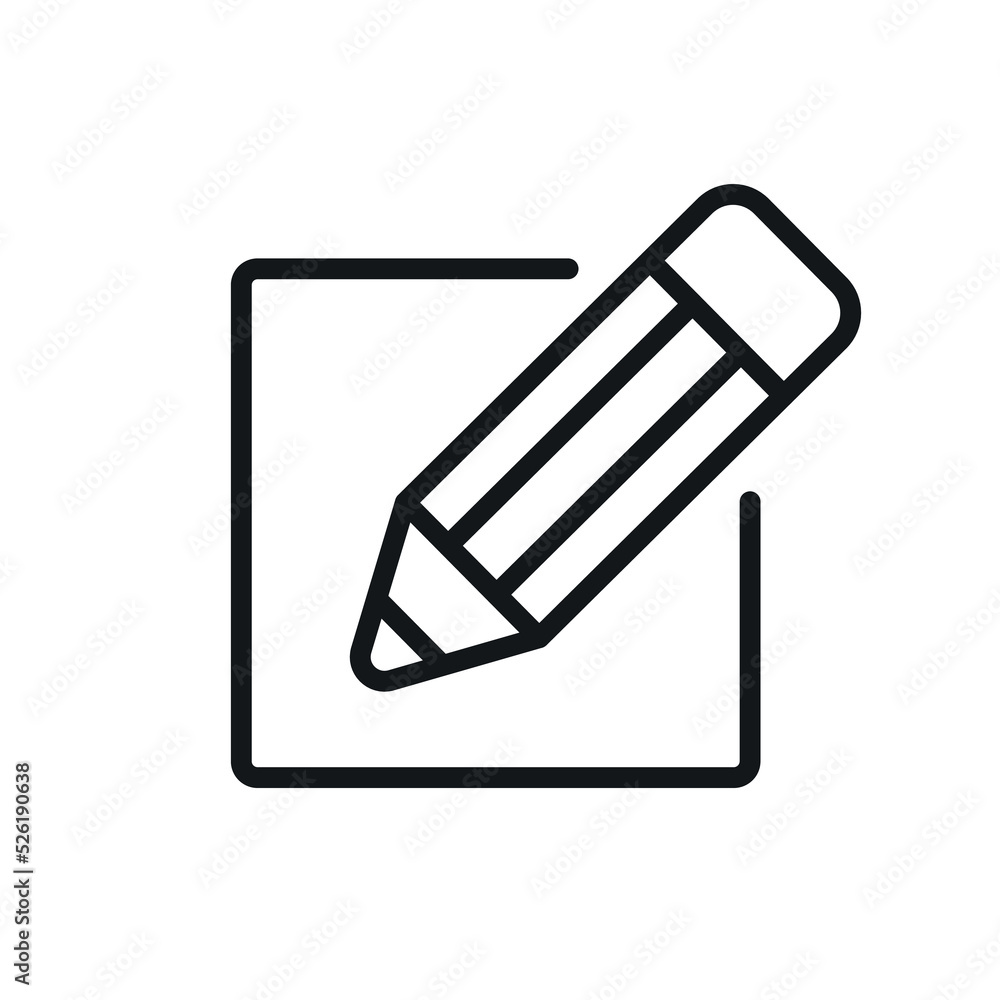 Poster edit linear icon. pencil. thin line customizable illustration. contour symbol. vector isolated outli