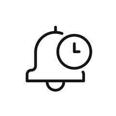 Notification with timer linear icon. Thin line customizable illustration. Contour symbol. Vector isolated outline drawing. Editable stroke