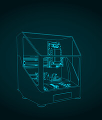 CNC milling illustration © blacklight_trace