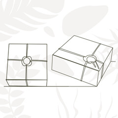 boxes drawing by one continuous line