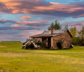Fototapeta premium Fall in the badlands. Midland Provincial Park, Alberta, Canada