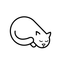  Sleeping cat, cute kitten - vector illustration