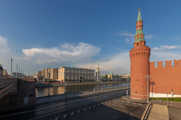 Obraz premium Moscow, Russia, 6 June 2022: Morning landscape around the Red Square and the Kremlin
