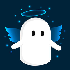 halloween ghost angel icon nimb - obrazy, fototapety, plakaty