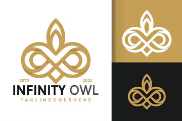 Fototapeta na wymiar Infinity Night Owl Logo Design, brand identity logos vector, modern logo, Logo Designs Vector Illustration Template
