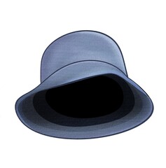 Blue bucket hat illustration. On white background. Fashion and style, cool accessories for head.