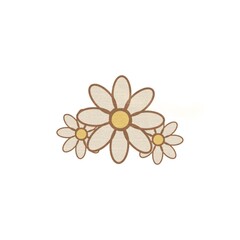Cute, small, and close up illustration of a daisy. With texture. Perfect for decoration 