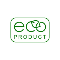 Eco product icon in green. Natural Product Sign. Eco minimal design. Creative vector illustration