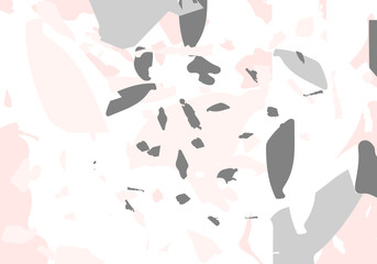 Terrazzo modern abstract template. Pink and grey